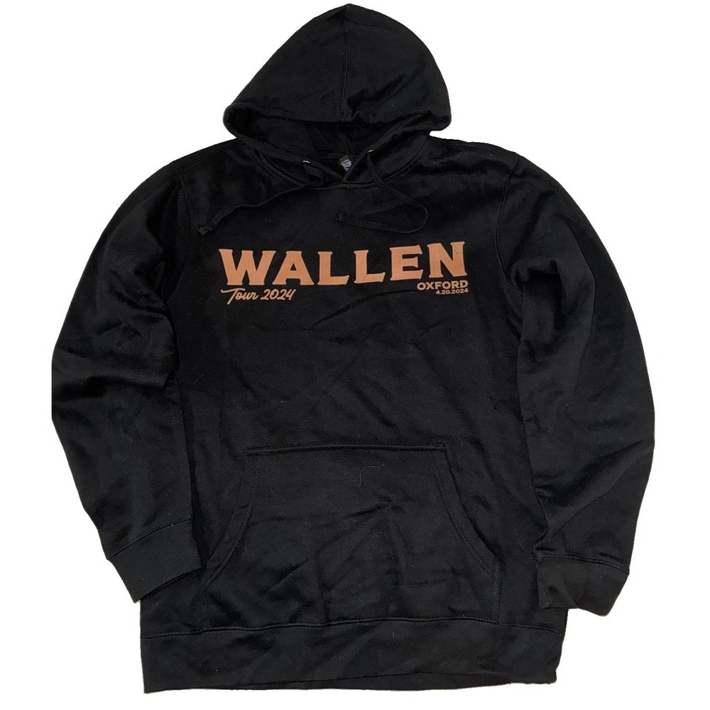 Morgan Wallen Hoodie Men's M Black Tour 2024 Oxford MS Concert NEW